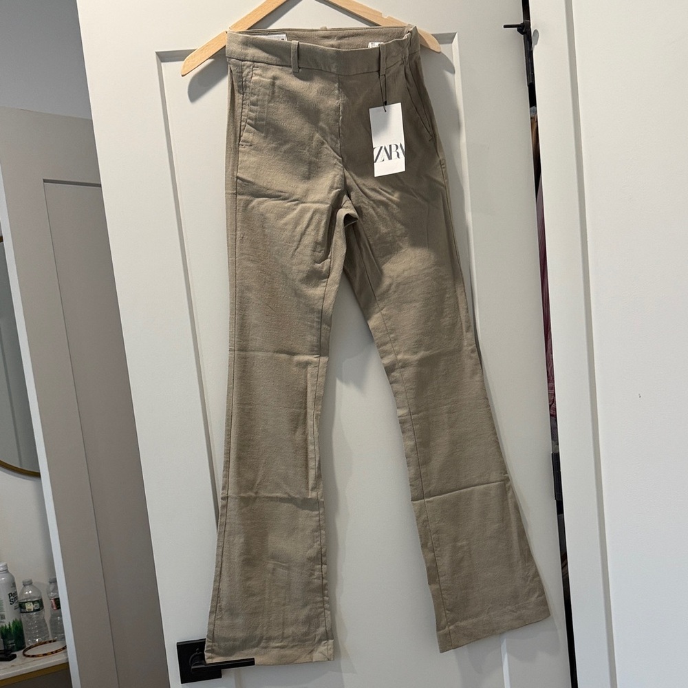 Zara Tan Boot Cut Pants
